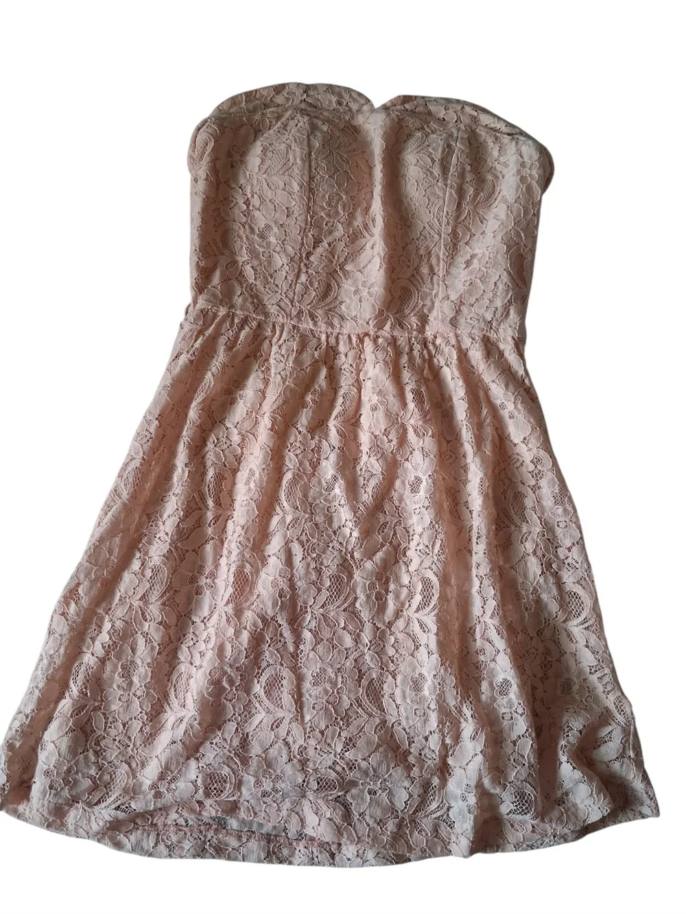 Charlotte Russe Light Pink Strapless Lace Party Dress